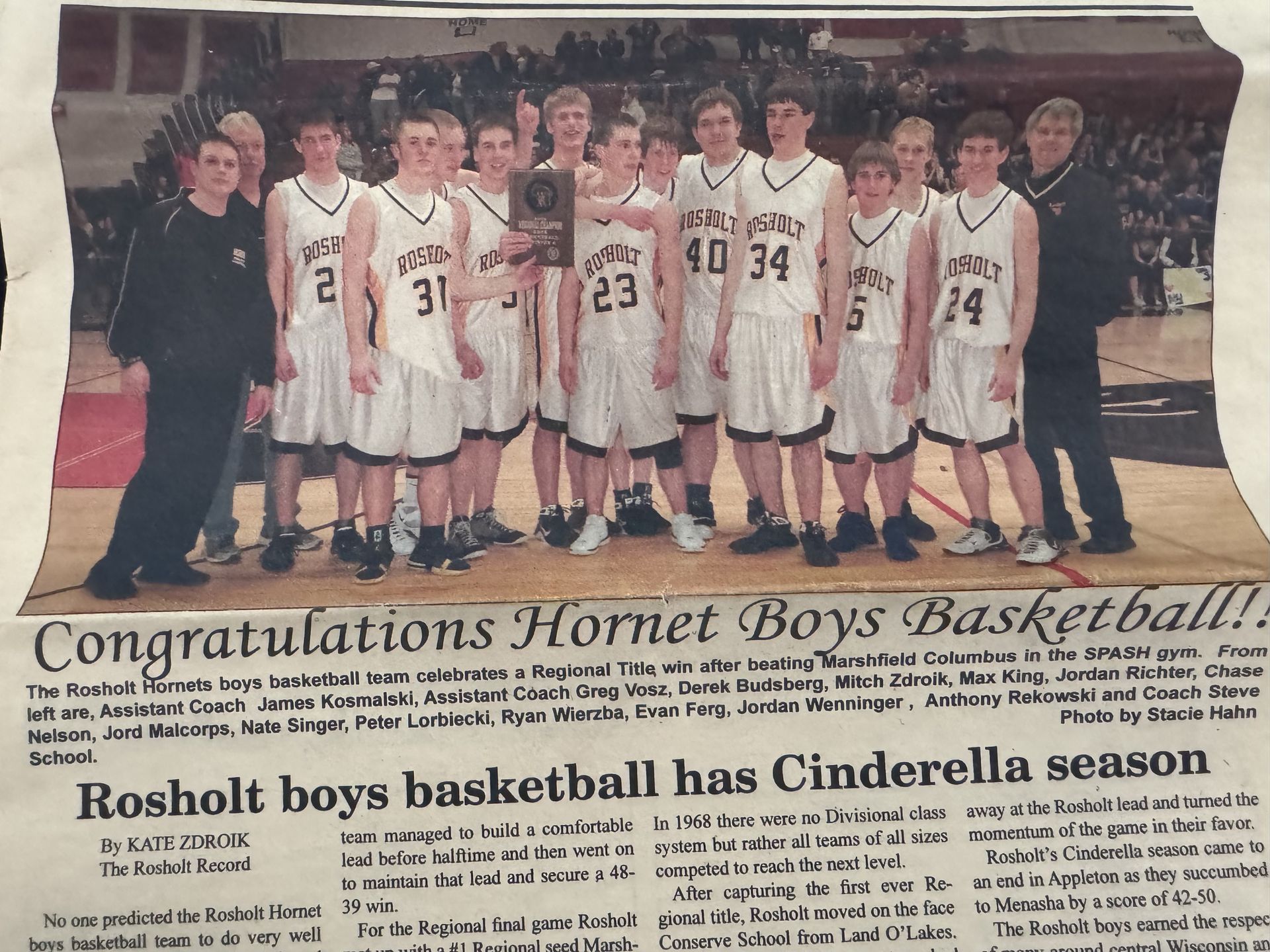 Jord Malcorps, Rosholt Hornets